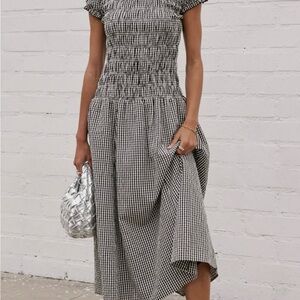 Bohme Black and White Checkered Maxi Dress
